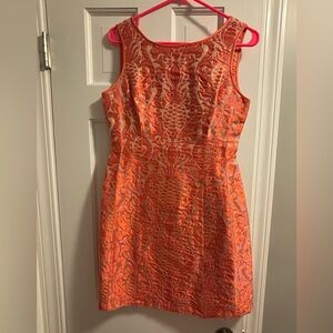 Aidan Mattox Orange Sleeveless Sheath Mini Dress